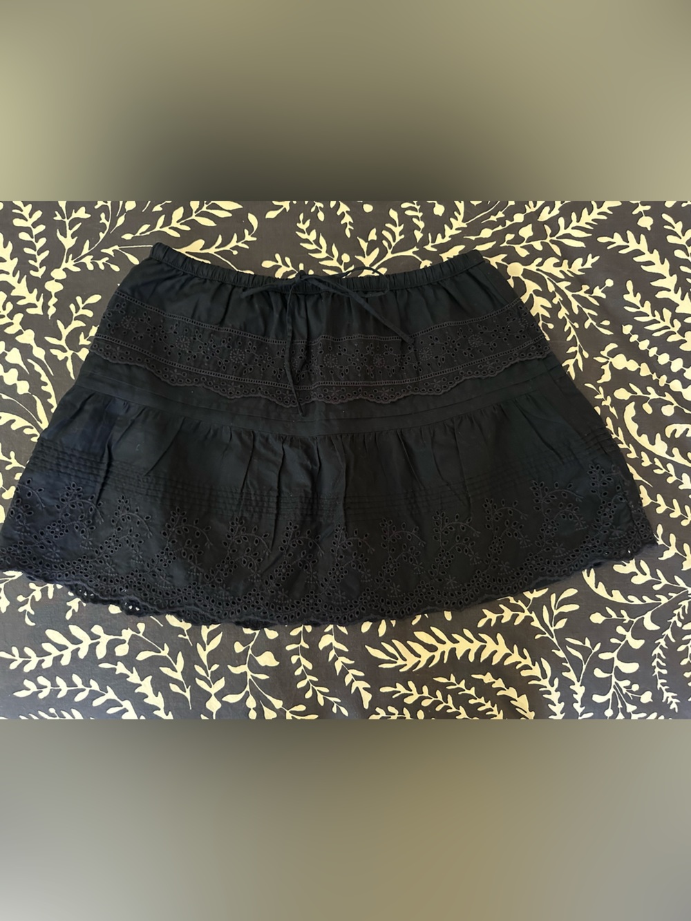 Aritzia Navy Eyelet Mini Skirt
